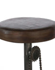 Industrial metal bar stool with pedals | Wheel | H. 76 cm