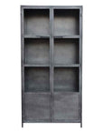 Armoire industrielle en métal avec 2 portes vitrées | GunMetal | 100x40x200cm
