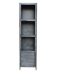 Industrieller Metallschrank mit Glastür | Rotguss | 50 x 40 x 200 cm