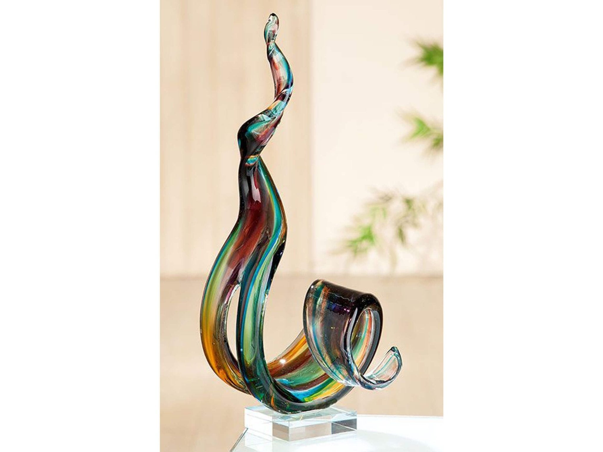Kleurrijk Decoratief Object - Marea Glazen Sculptuur - Handgemaakte Kunst