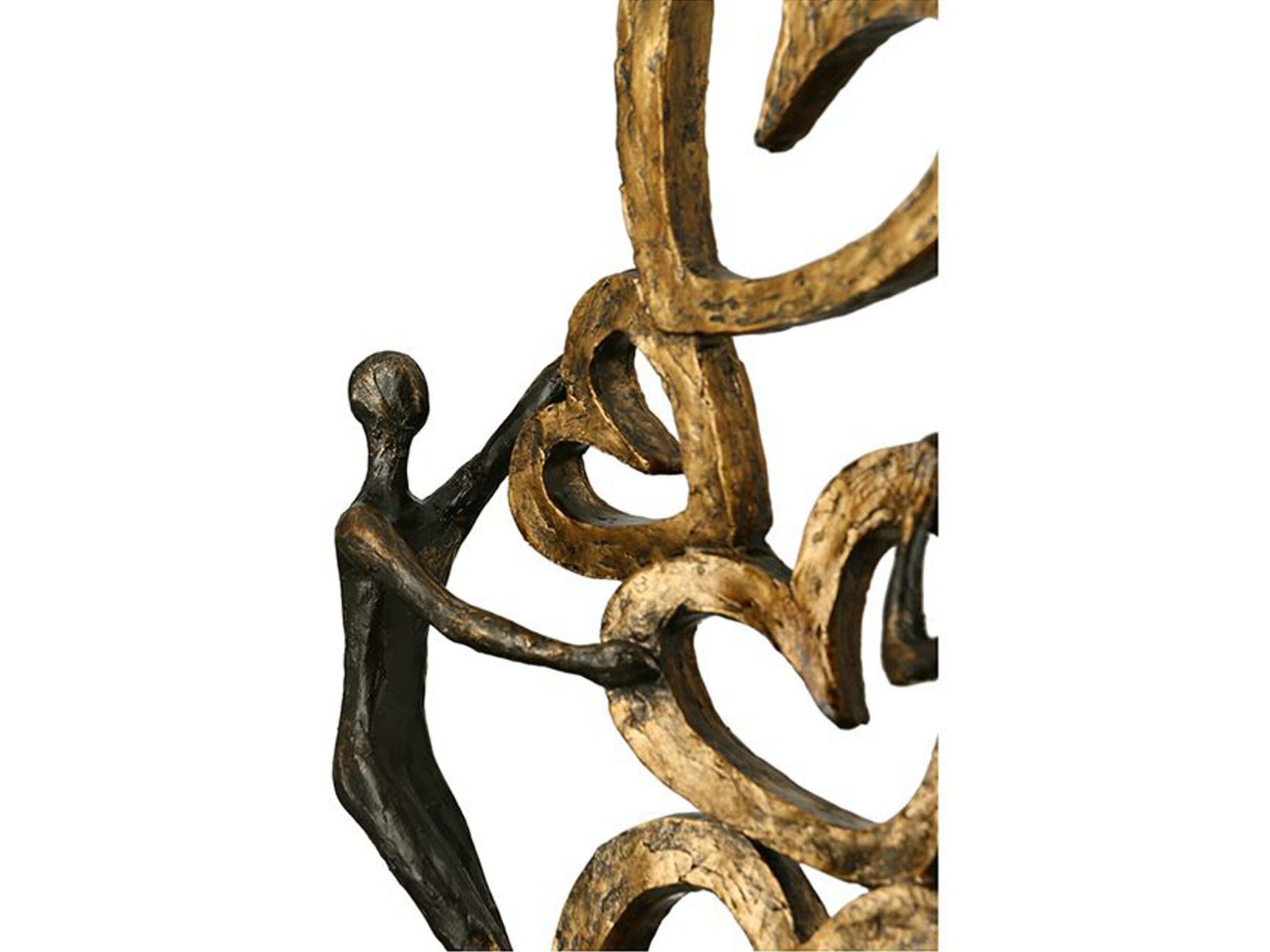 Detail van het hearts sculptuur in brons en grijs - 41 cm hoog