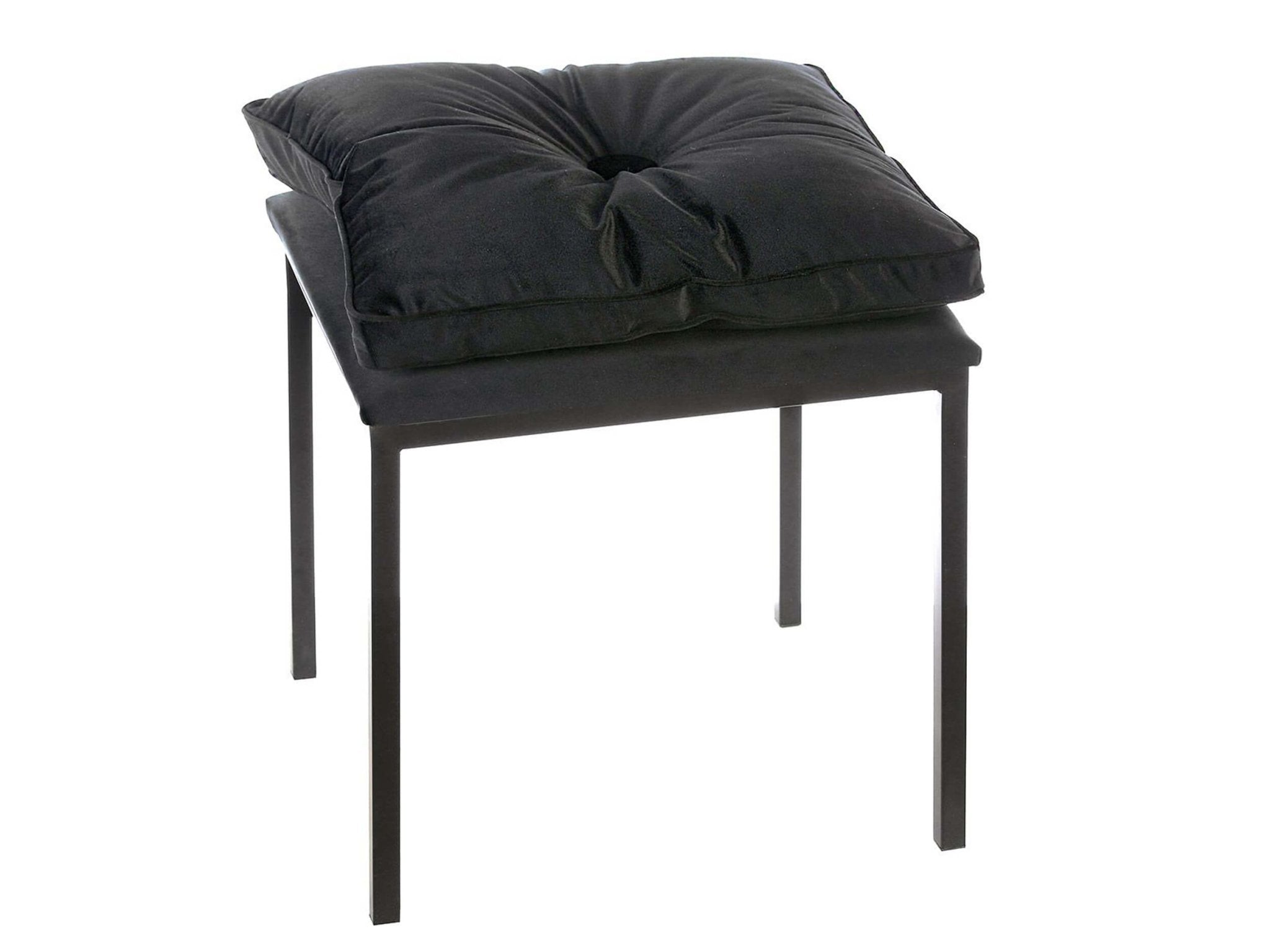 Stool “Glam&quot; black | Including cushion H.52 cm