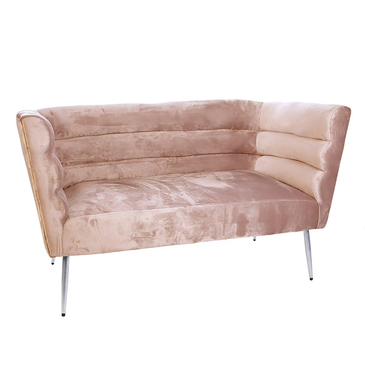 Moderne sofa in roze velvet | Wavy | 2 zits bank