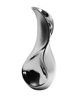 Modern drop-shaped table vase in silver | Mattello | H. 30 cm