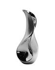 Modern teardrop vase in silver | Mattello | H. 23 cm