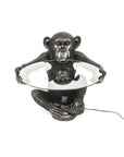 Monkey bijzettafeltje met lamp - Zwart | H. 50 cm - Bijzettafel kopen