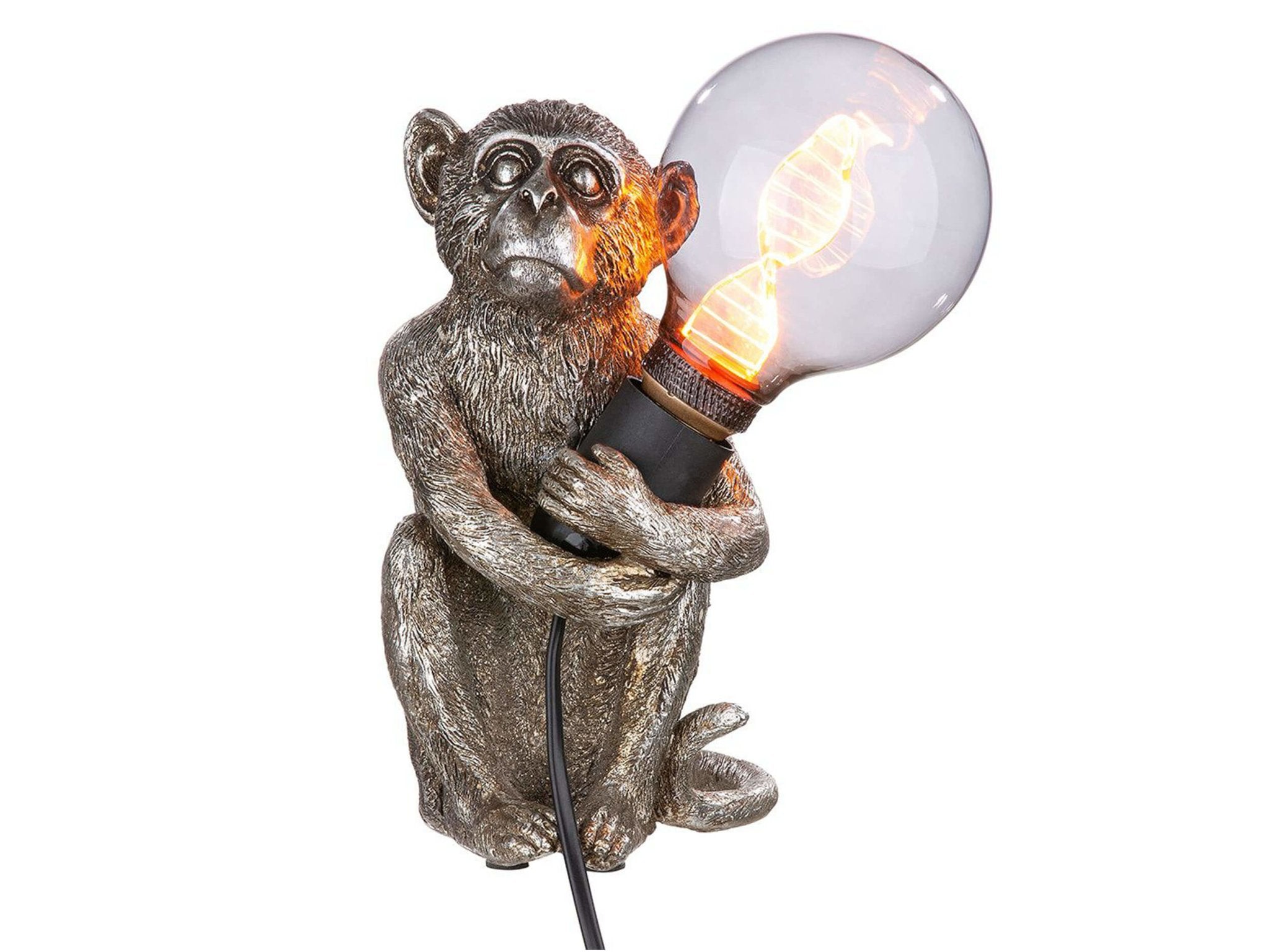 Monkey lamp in Antiek Zilver finish | H. 22 cm