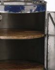 Oil barrel bar table with storage cabinet - Blue | Barrel | H. 116 cm