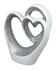 Porselein hart in hart beeld - Wit | Heart in heart | H. 29,5 cm