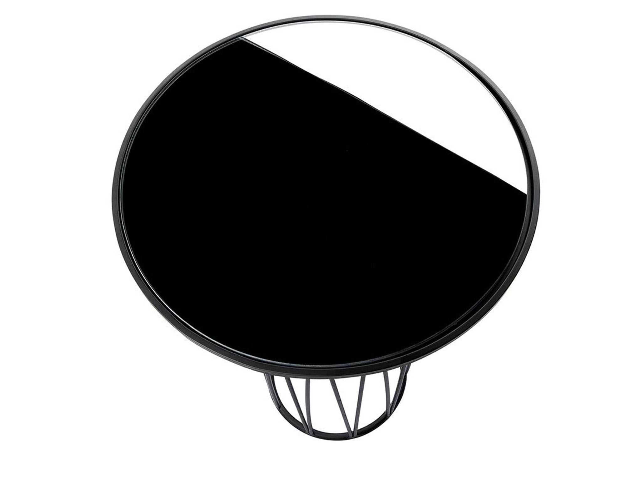 Blad in zwart glas van de graphic moderne bijzettafel
