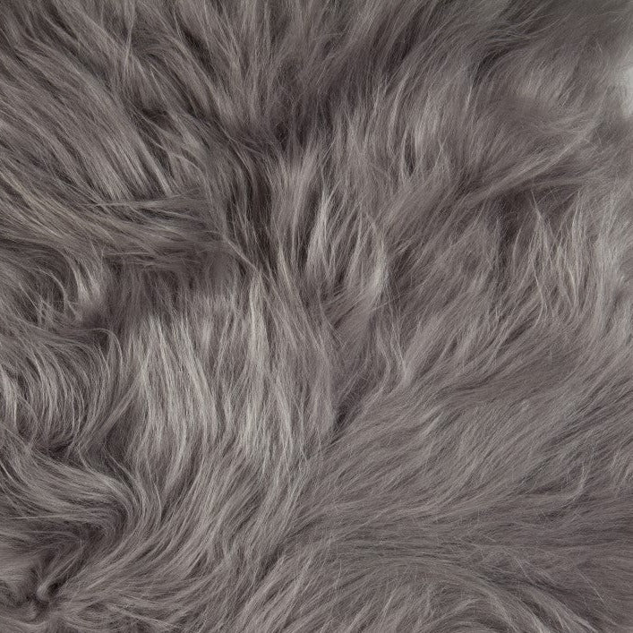 Pelle di pecora islandese grigia | Capelli lunghi | 100x65 cm