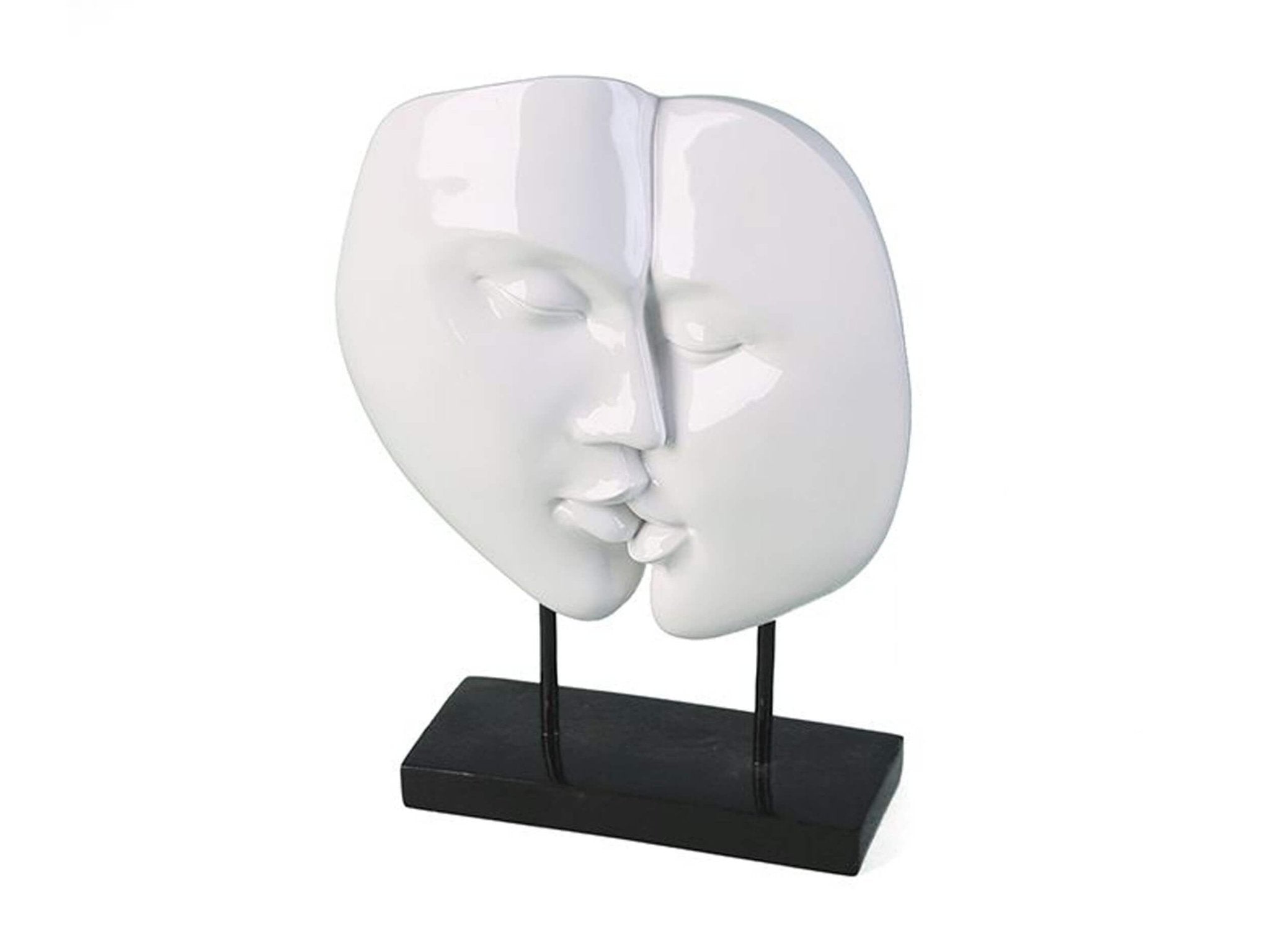 Sculptuur Kus wit op standaard | Faces | H. 28 cm