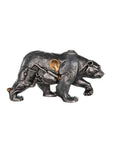 Polyresin beer beeldje met tandwielen en stoompijpen