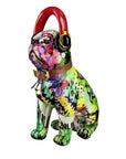 Polyresin beeld van een bulldog met koptelefoon