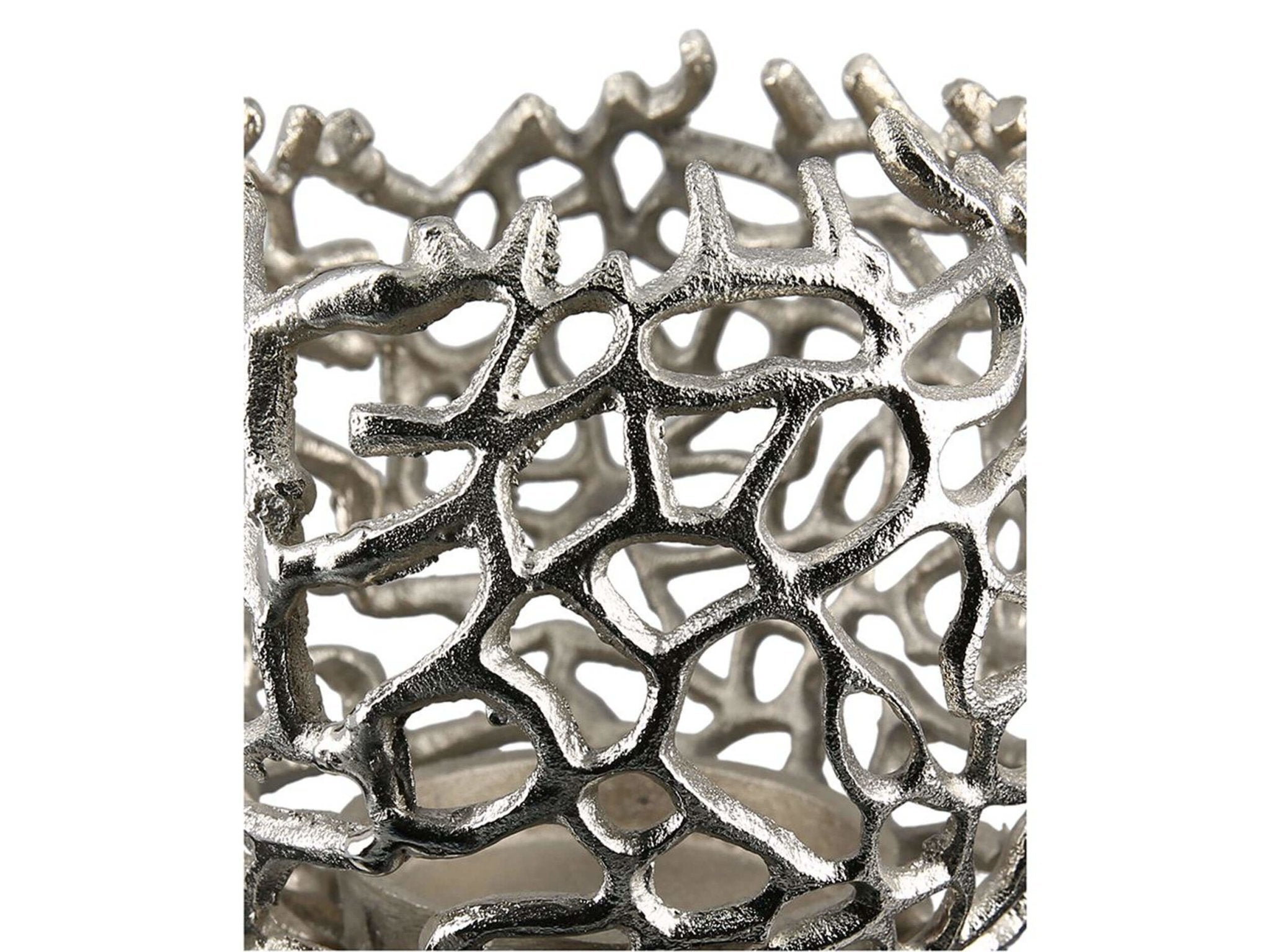 Takvormige kandelaar in zilver aluminium | Twigs