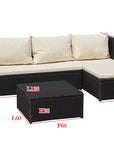 Garden lounge set with coffee table - Black | To put away