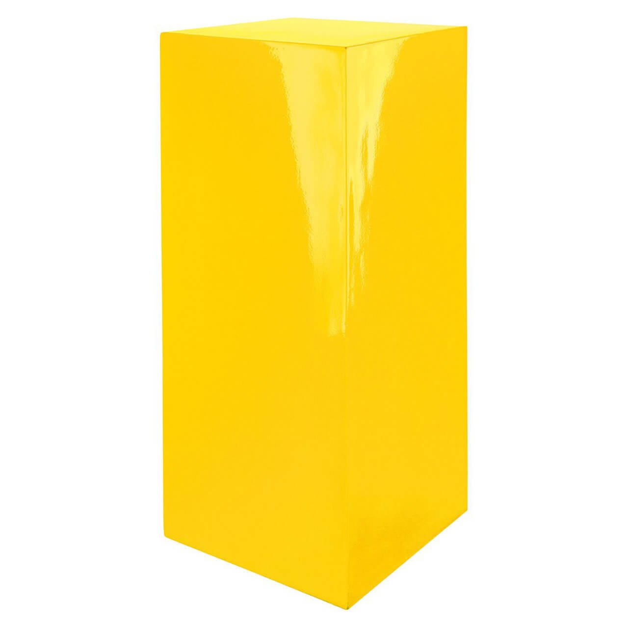 Vierkante hoogglans sokkel geel | Solid | H. 100 cm - Sokkel kopen