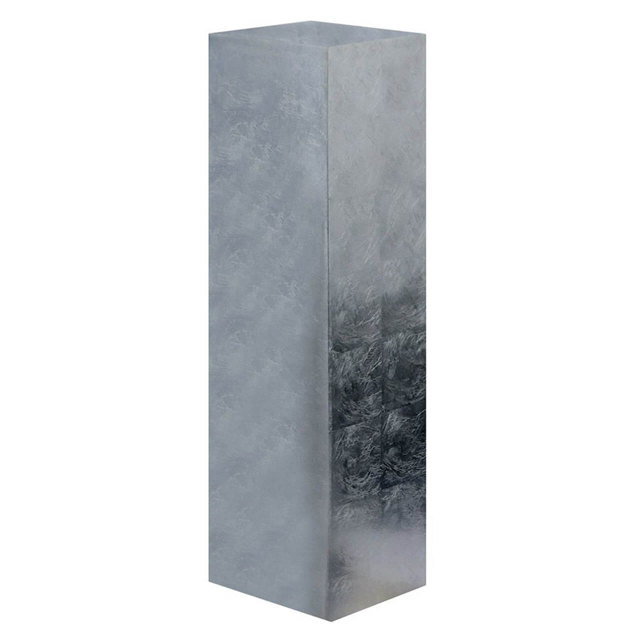 Vierkante zilveren sokkel geborsteld metaal | Solid | H. 100 cm
