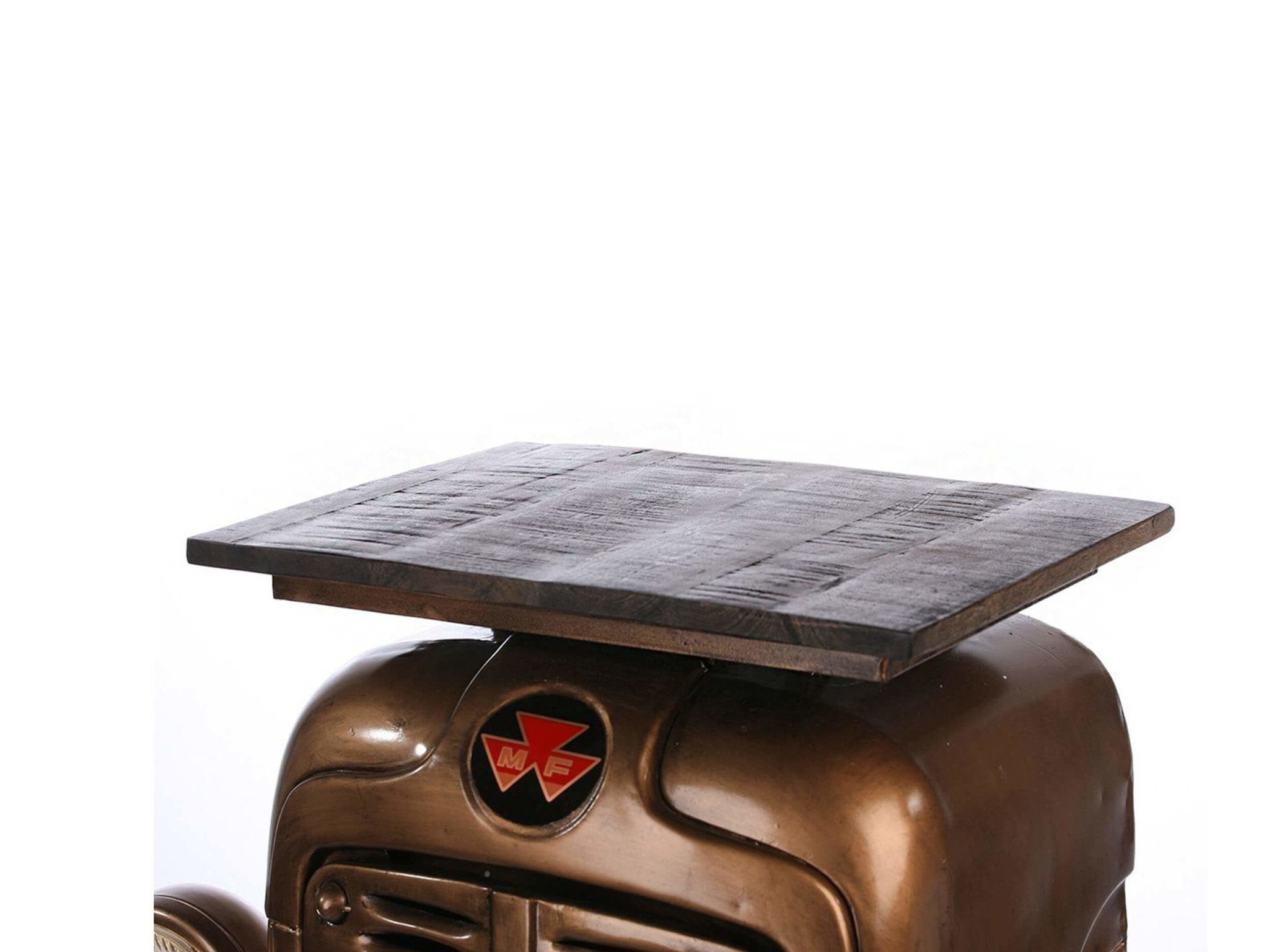 Tavolo da bar vintage con mobile contenitore - Marrone | Trattore | H. 100 cm