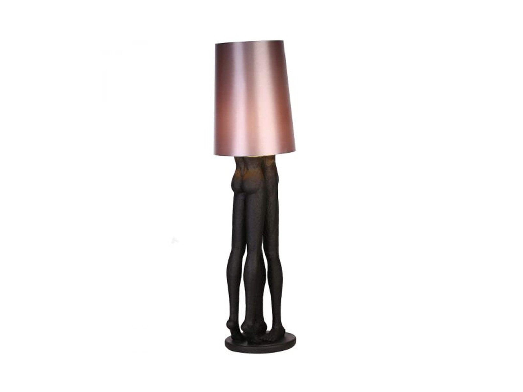 Moderne zwarte vloerlamp | Kissing Couple | H. 156 cm