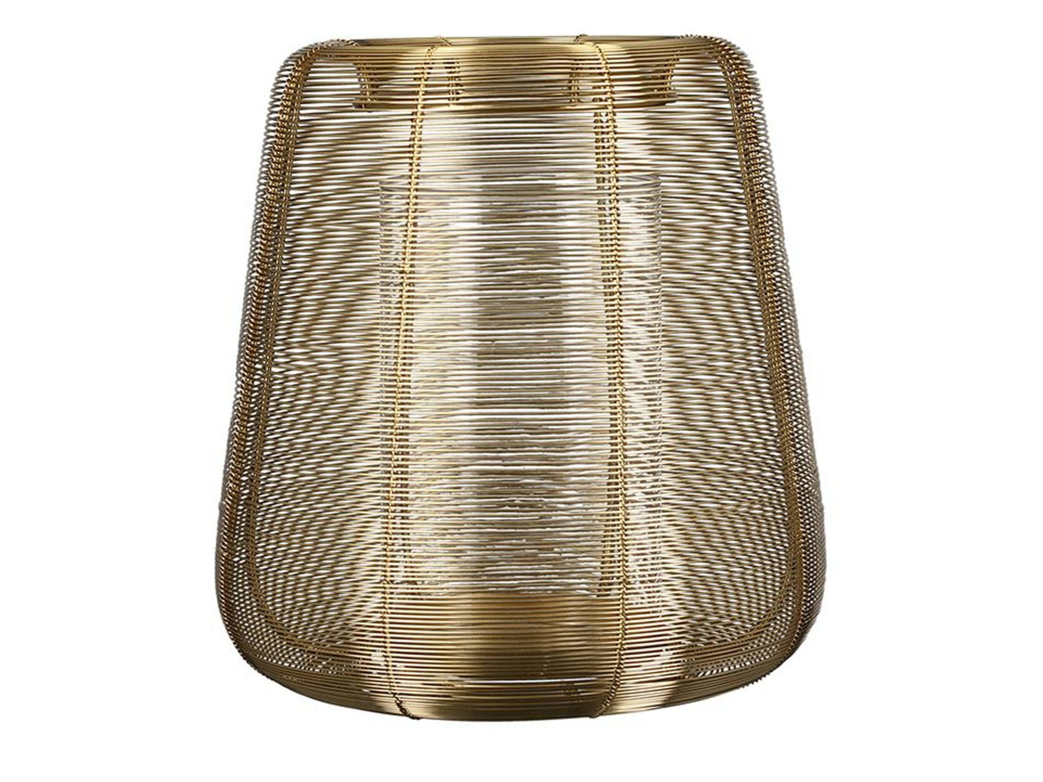 Windlicht glas metaal - Goud | Lucerno | H. 35 cm