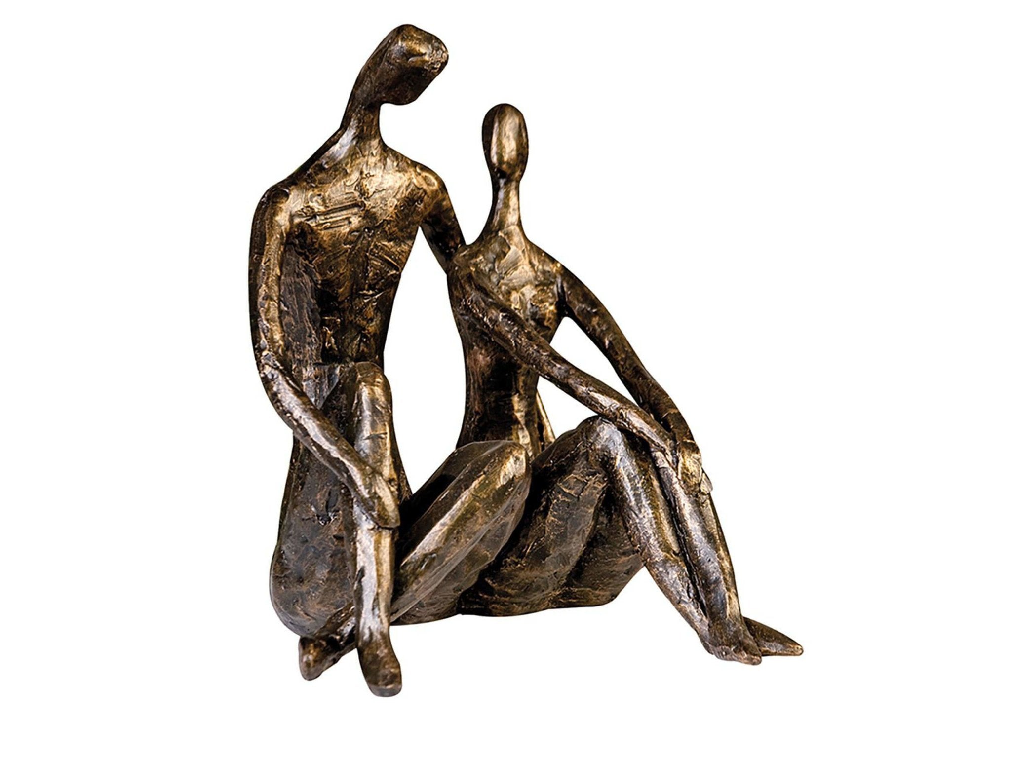 Seated lovers sculpture - Bronze | Date | H. 25.5 cm
