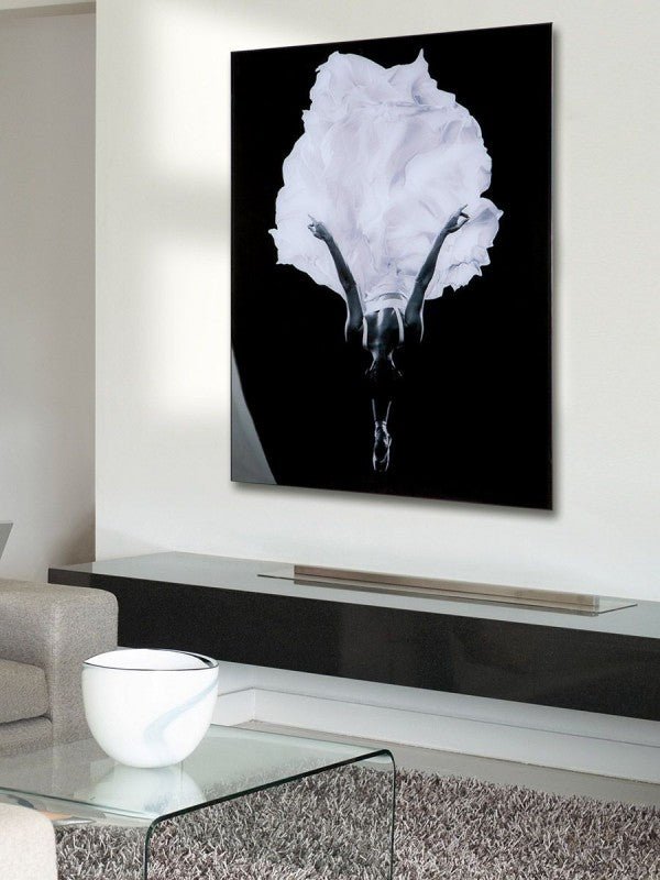 Opvallend monochroom Acryl kunstwerk met ballerina motief