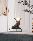 Zwarte Krokodil lamp | H. 18,5 cm