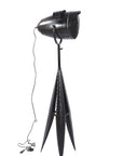 Zwarte spot vloerlamp op driepoot | H. 144 cm